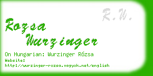 rozsa wurzinger business card